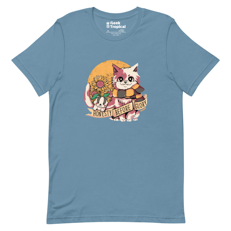 Honesty Before Glory Cat T-Shirt Geek Nerd