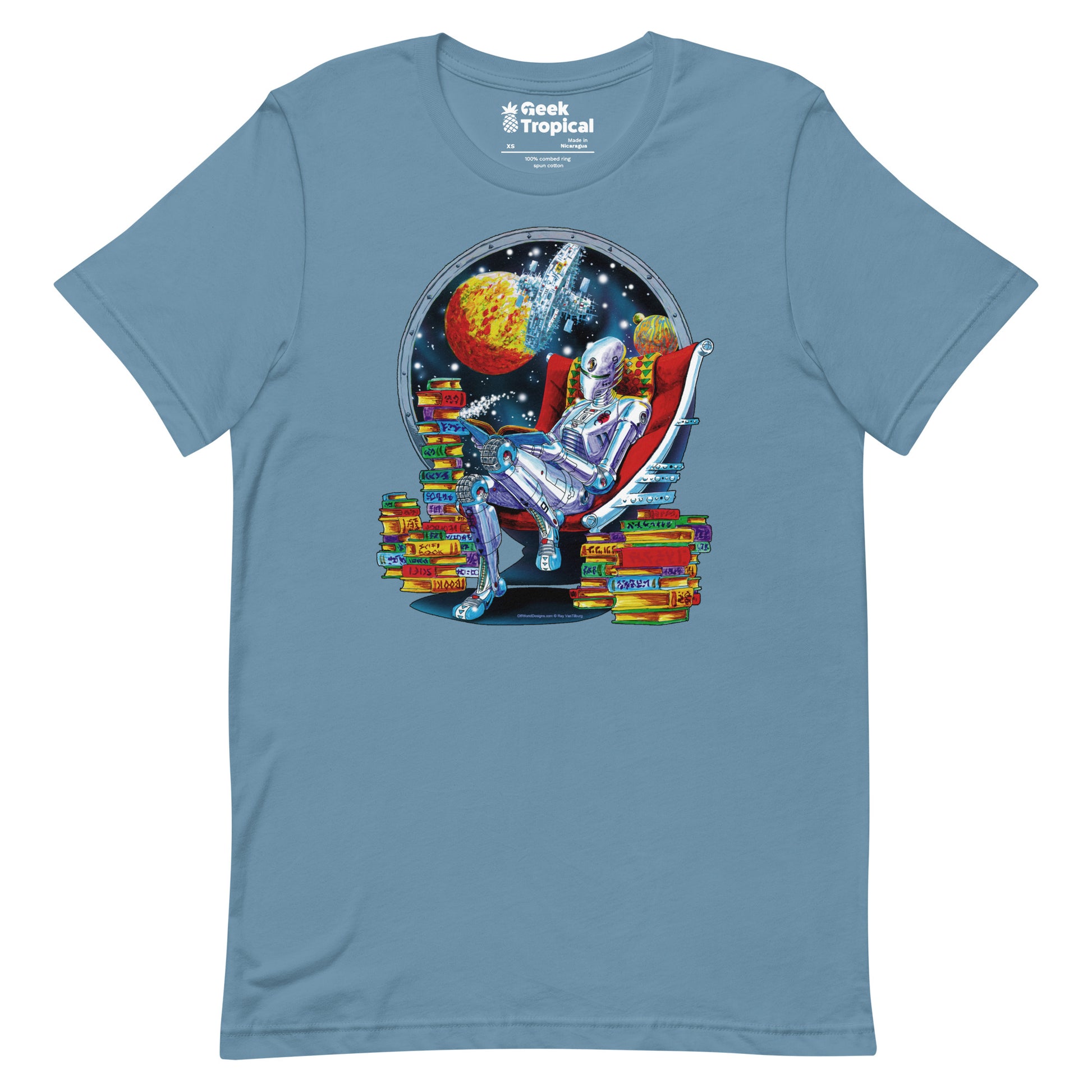 Robot Reading T-shirt Geek Nerd Advertise to Meta Book Prints computer print