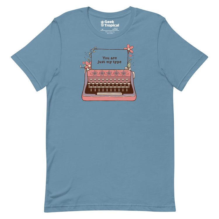 You Are Just My Type Floral Typewriter T-Shirt Geek Nerd Advertise to Meta Design by Tobe Fonseca FLOW DESC WRITING