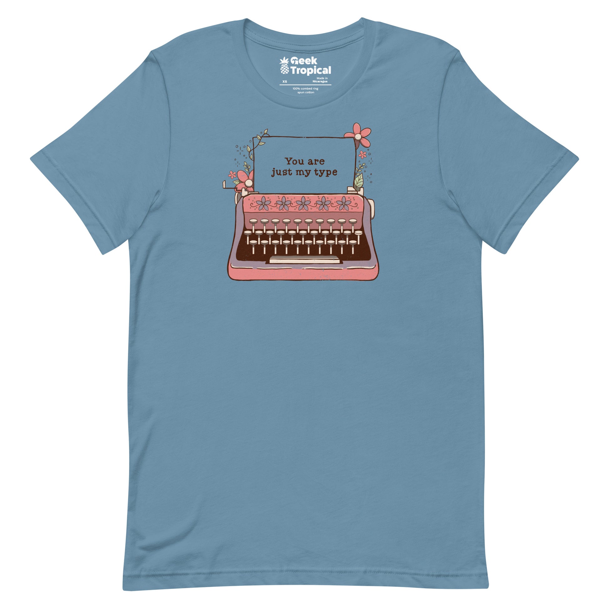 You Are Just My Type Floral Typewriter T-Shirt Geek Nerd Advertise to Meta Design by Tobe Fonseca FLOW DESC WRITING