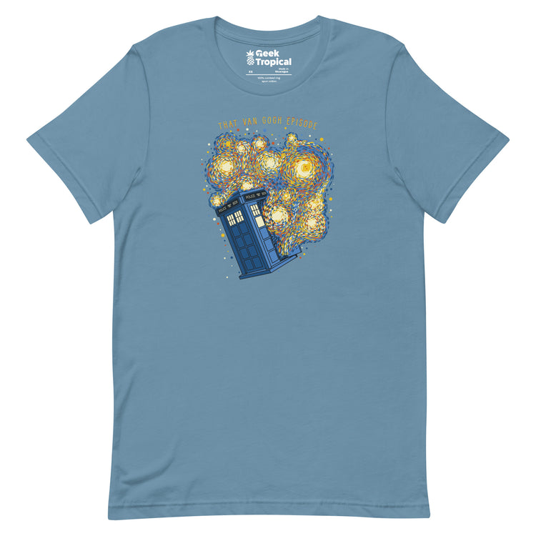 Travel Time Van Gogh Episode T-Shirt Geek Nerd Advertise to Meta Design by Tobe Fonseca FLOW DESC WRITING