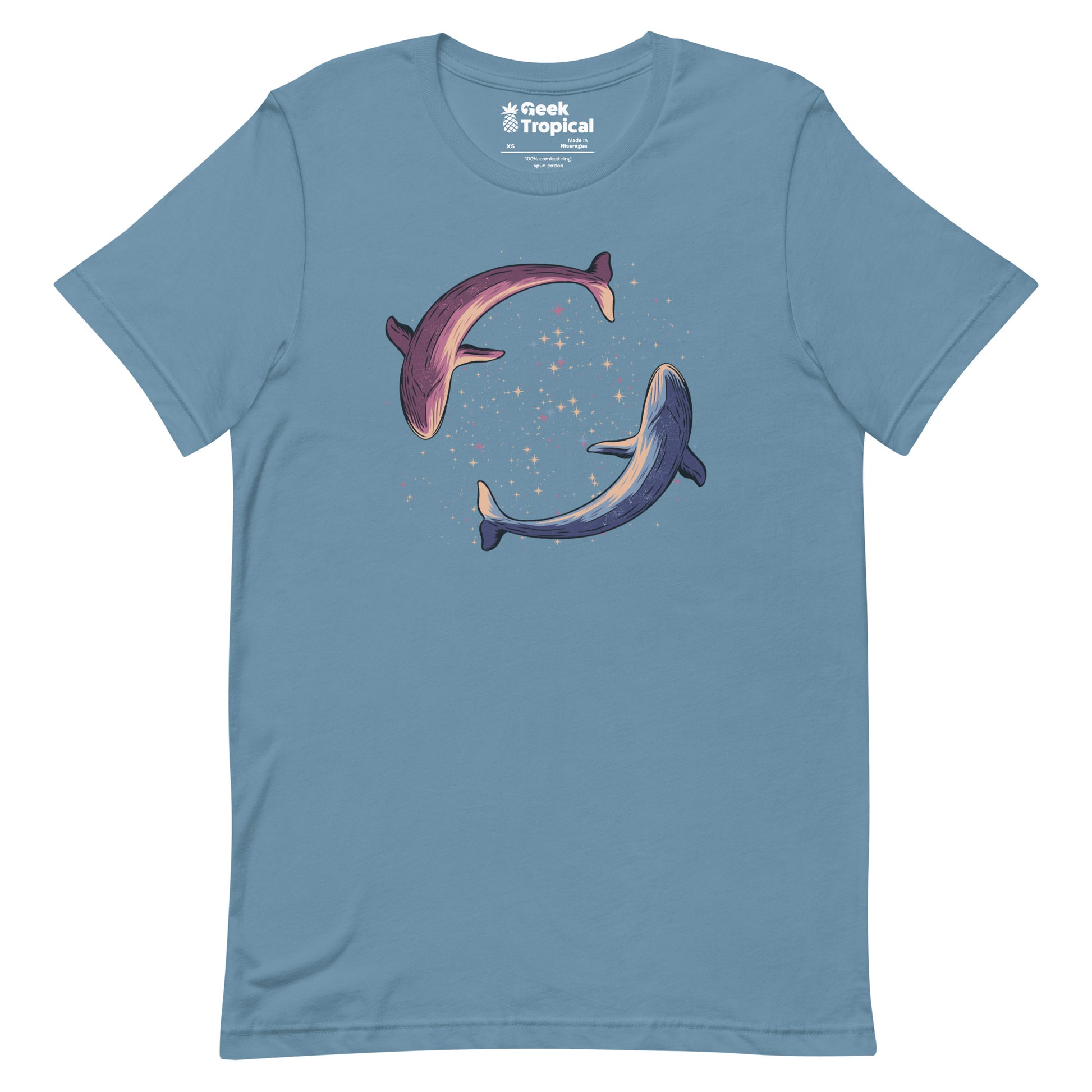 Stars of Sea Whale Astronaut T-Shirt Geek Nerd Advertise to Meta Animal Patterns Design by Tobe Fonseca