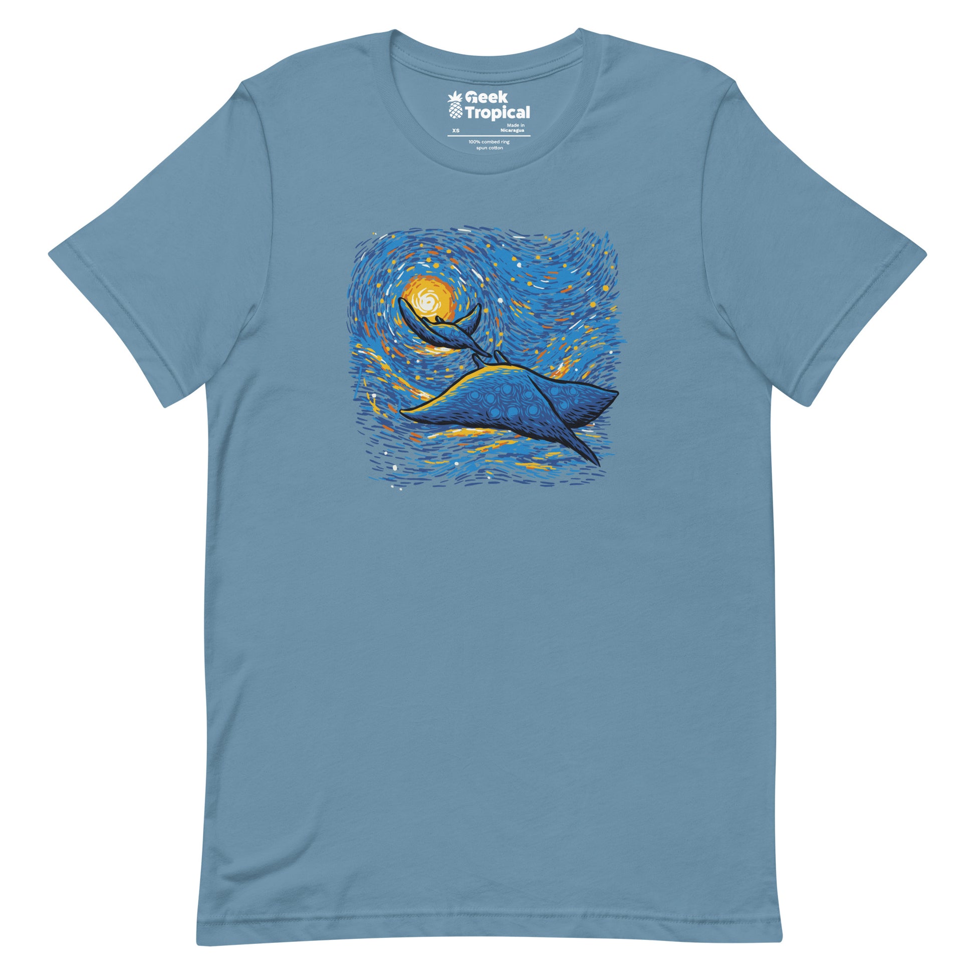 Starry Sky Sea Manta Ray T-Shirt Geek Nerd Advertise to Meta Animal Patterns Design by Tobe Fonseca