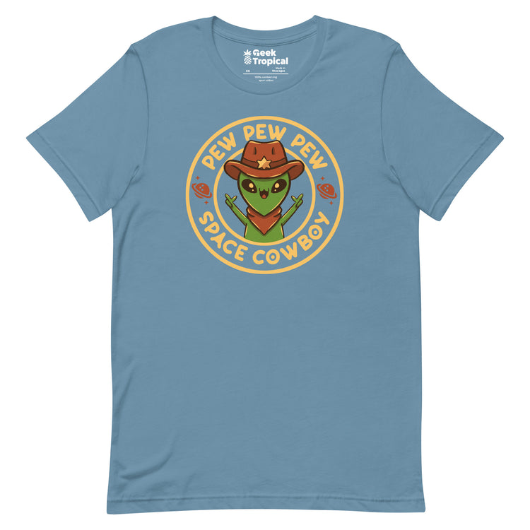 Space Cowboy Funny Alien Brown T-Shirt Geek Nerd Advertise to Meta Design by Tobe Fonseca FLOW DESC WRITING