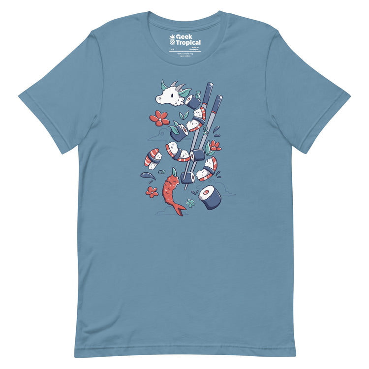 Dragonmaki Funny Sushi T-Shirt Geek Nerd Advertise to Meta Design by Tobe Fonseca Fantasy Prints