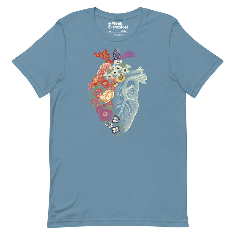 Flower Heart Spring Halftones T-Shirt Geek Nerd Advertise to Meta Botany Print Design by Tobe Fonseca