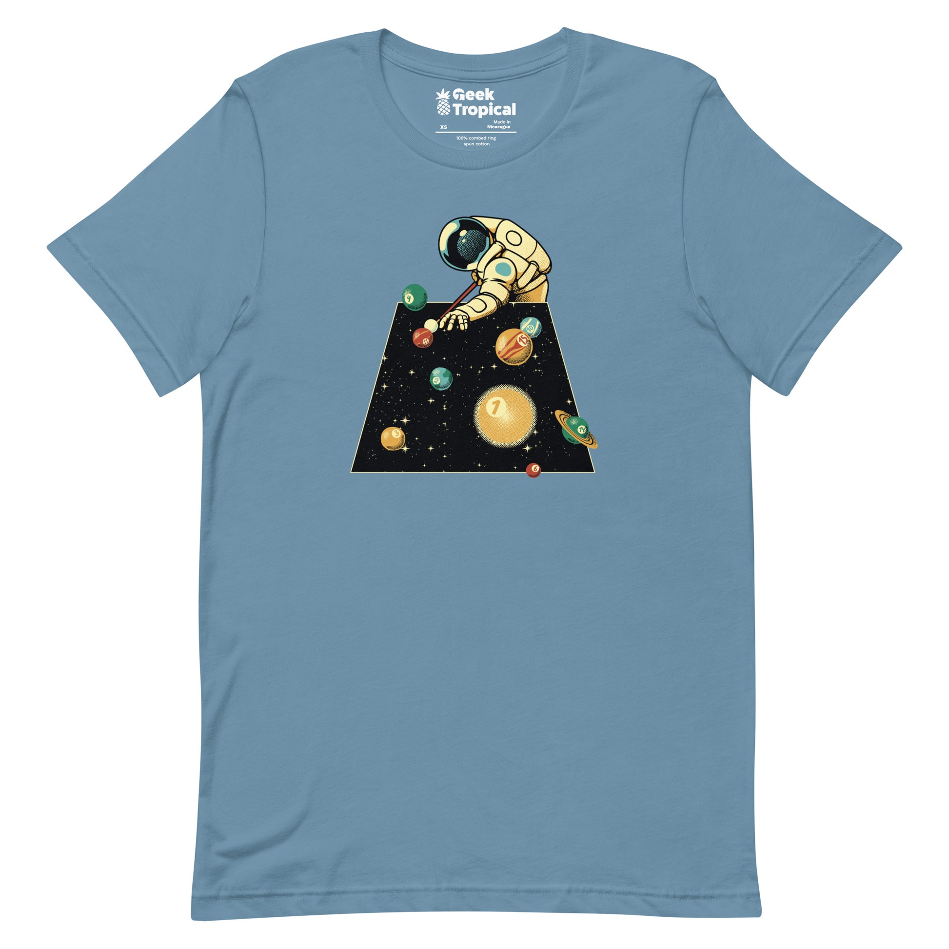 Billiard Ball Solar System T-Shirt Geek Nerd Advertise to Meta Design by Tobe Fonseca FLOW DESC WRITING