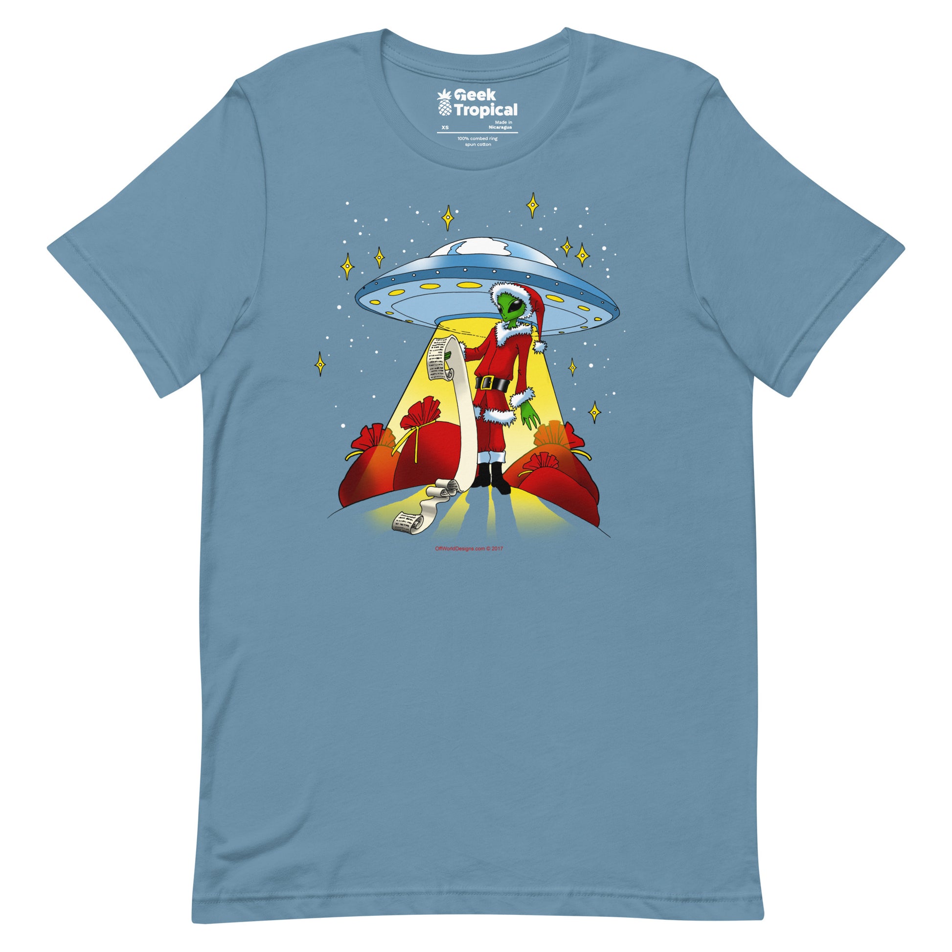 Xmas 2017 Alien T-Shirt Geek Nerd Advertise to Meta Christmas Print FLOW DESC WRITING