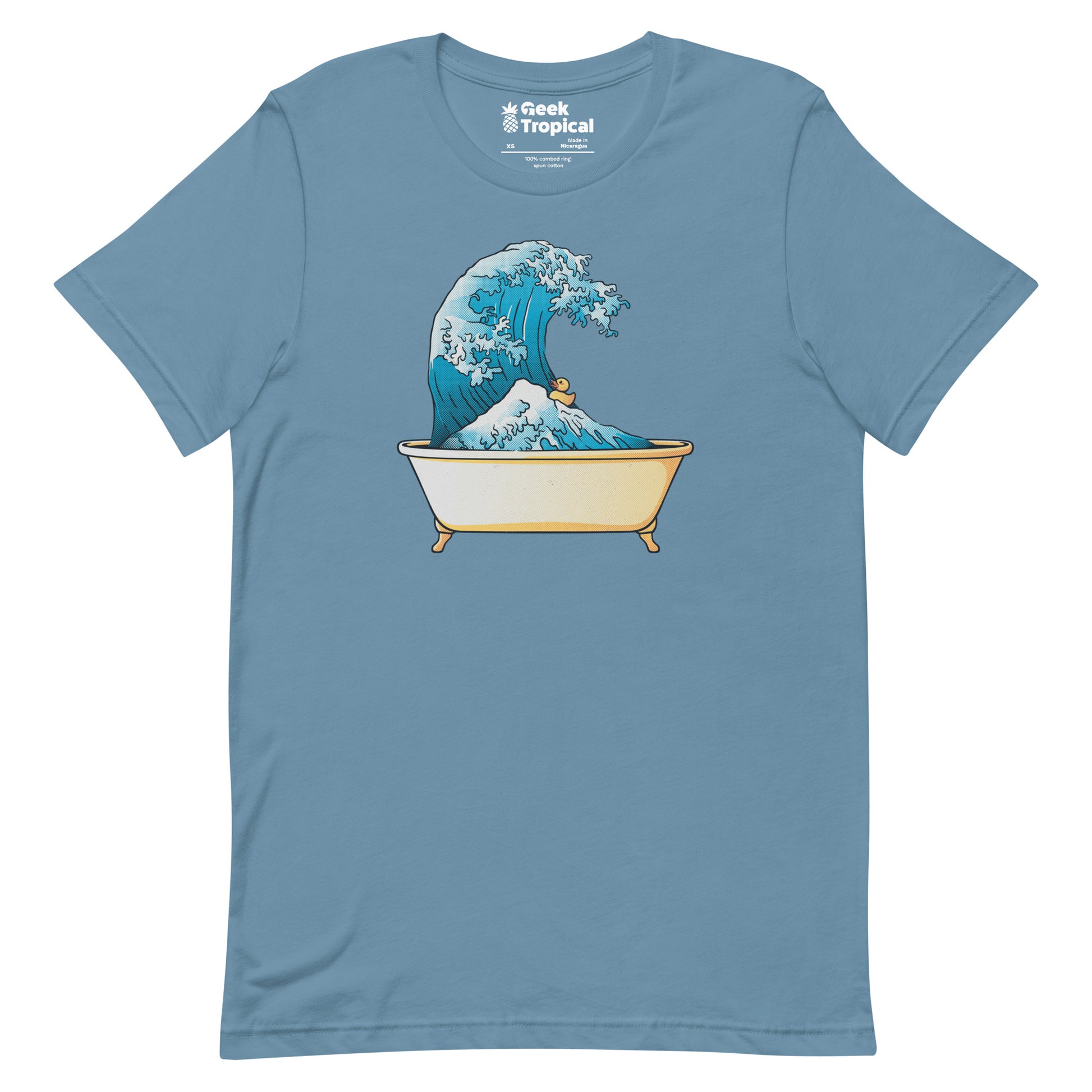 Bathtub Kanagawa Wave T-shirt Geek Nerd Advertise to Meta Design by Tobe Fonseca Funny Prints