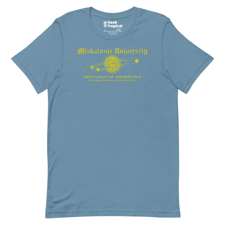 Miskatonic University Astrophysics T-Shirt Geek Nerd Advertise to Meta Book Prints Fantasy Prints
