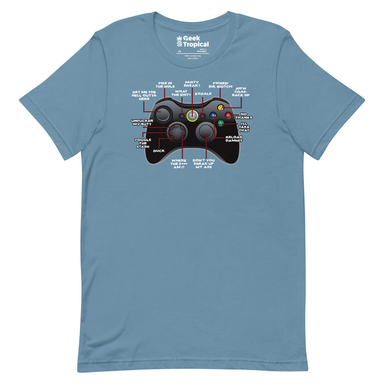 Game Controller How to Play T-Shirt Geek Nerd Advertise to Meta FLOW DESC WRITING Off World Designs