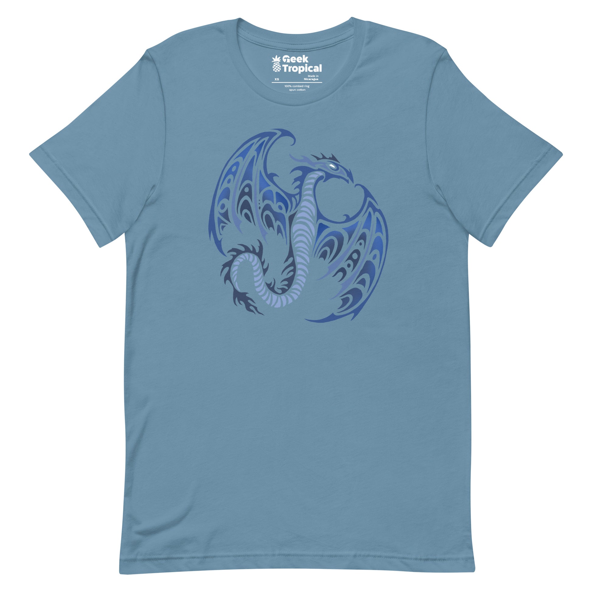 Blue Tribal Dragon T-Shirt 10