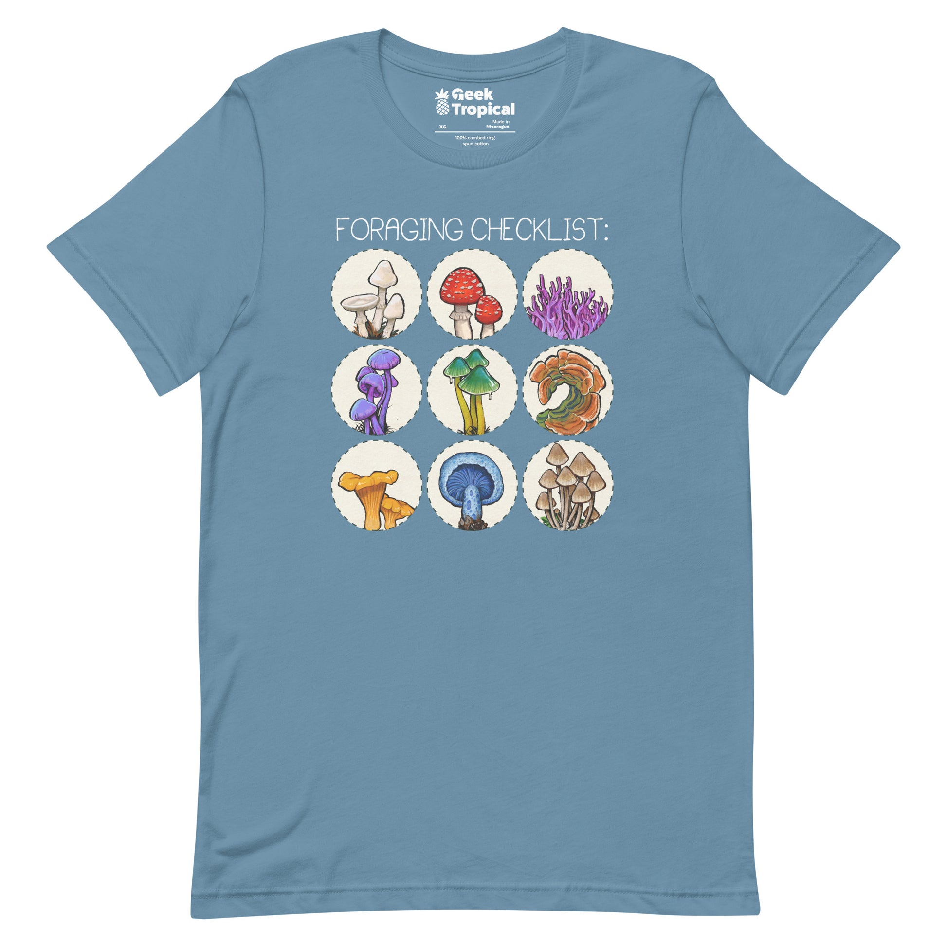 Foraging Checklist Mushrooms T-Shirt 14