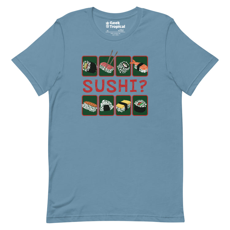 Sushi T-Shirt Geek Nerd Advertise to Meta Design by Claire Murphy Elle