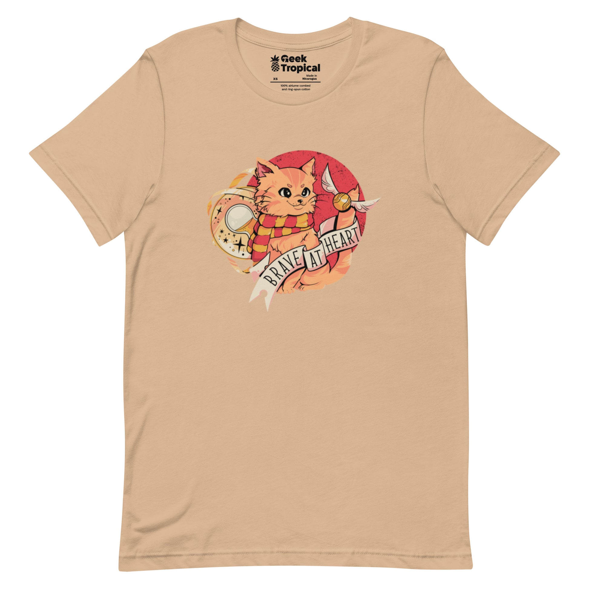 Brave at Heart Cat T-Shirt Geek Nerd Animal Patterns Design by Tobe Fonseca FLOW DESC WRITING