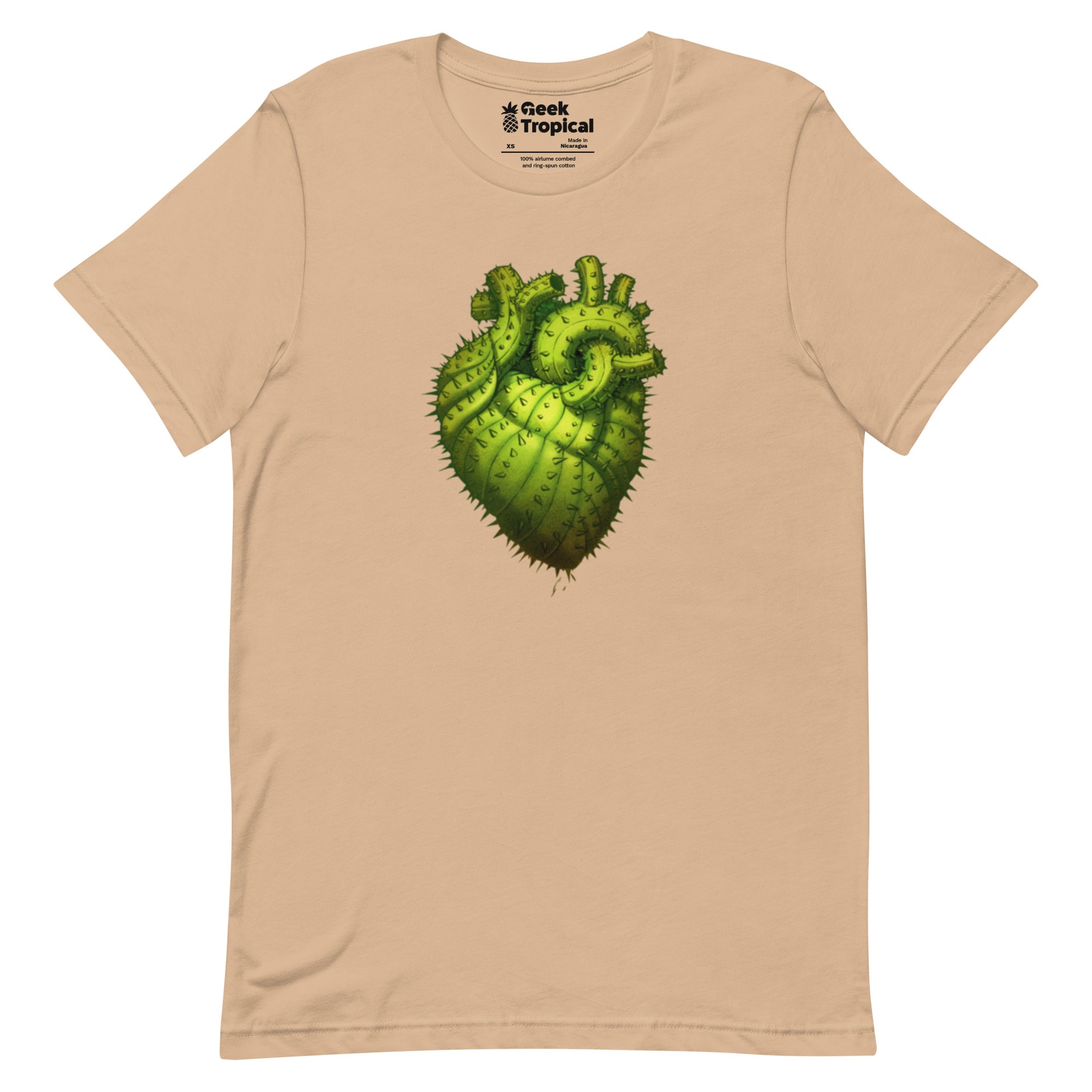 Cactus Heart T-Shirt Geek Nerd Botany Print Design by Tobe Fonseca FLOW DESC WRITING