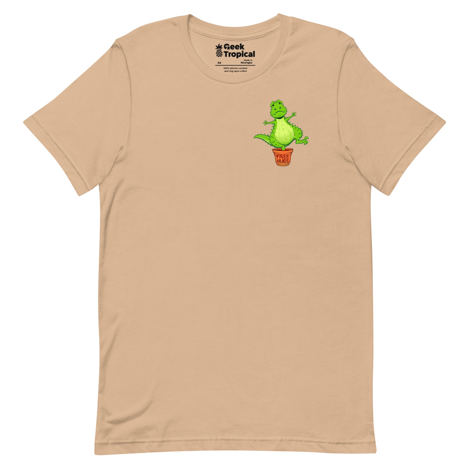 Cactus T - Rex Free Hugs T-Shirt Geek Nerd Botany Print Design by Tobe Fonseca dinosaur print