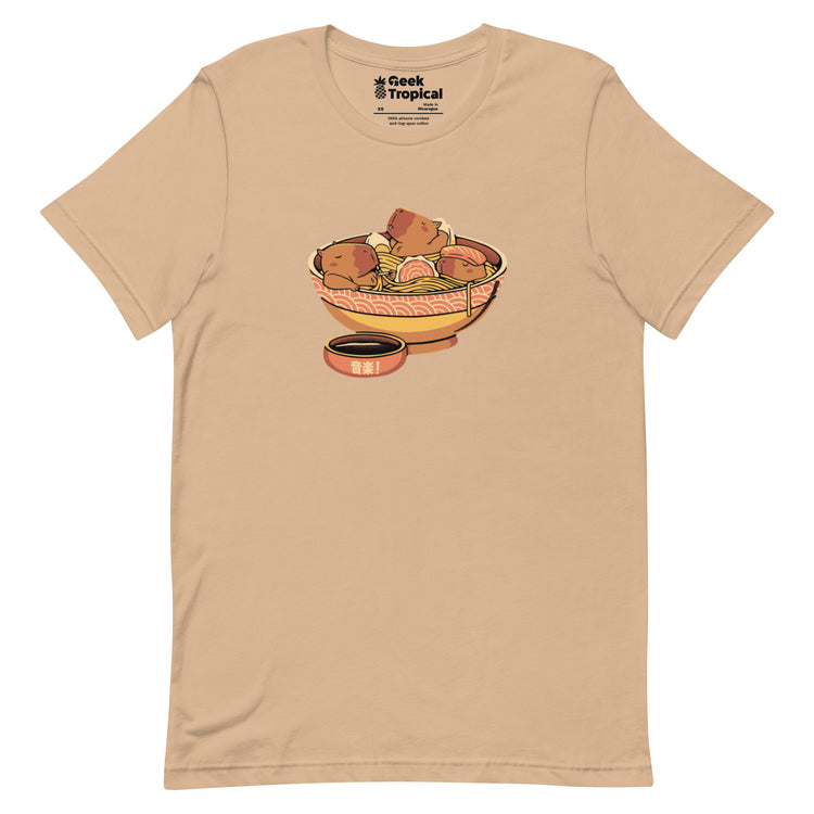Capybara Cute Ramen T-Shirt Geek Nerd Animal Patterns Design by Tobe Fonseca FLOW DESC WRITING