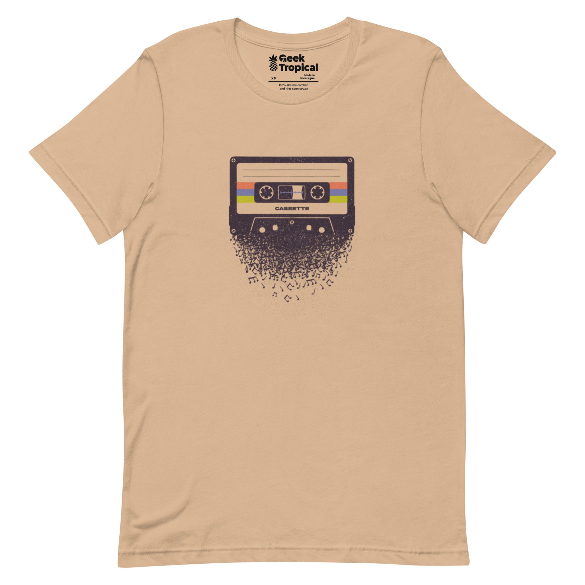 Cassette Musical Notes T-Shirt Geek Nerd Design by Tobe Fonseca FLOW DESC WRITING music print