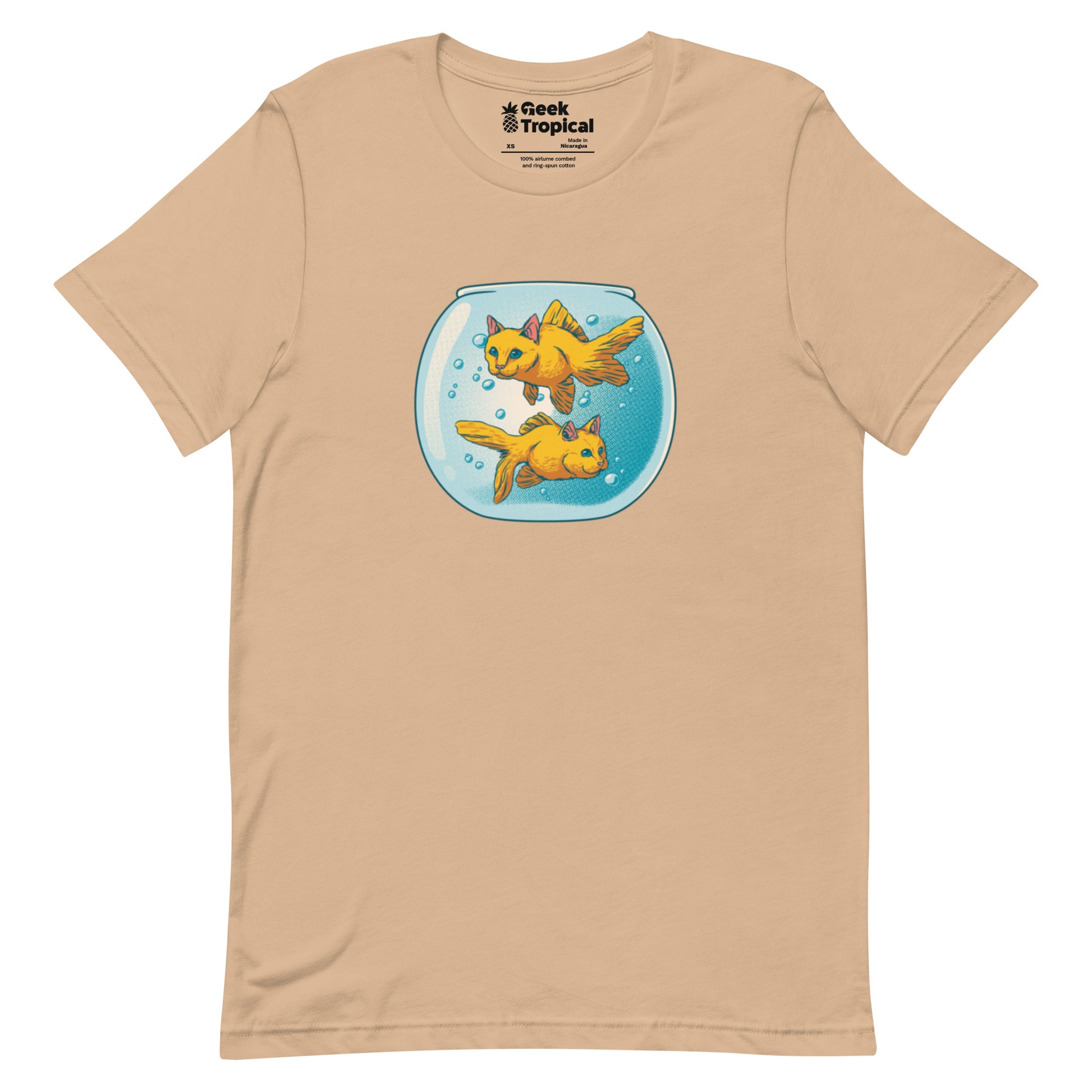 Cat Fish Bowl Funny T-Shirt Geek Nerd Animal Patterns Design by Tobe Fonseca FLOW DESC WRITING