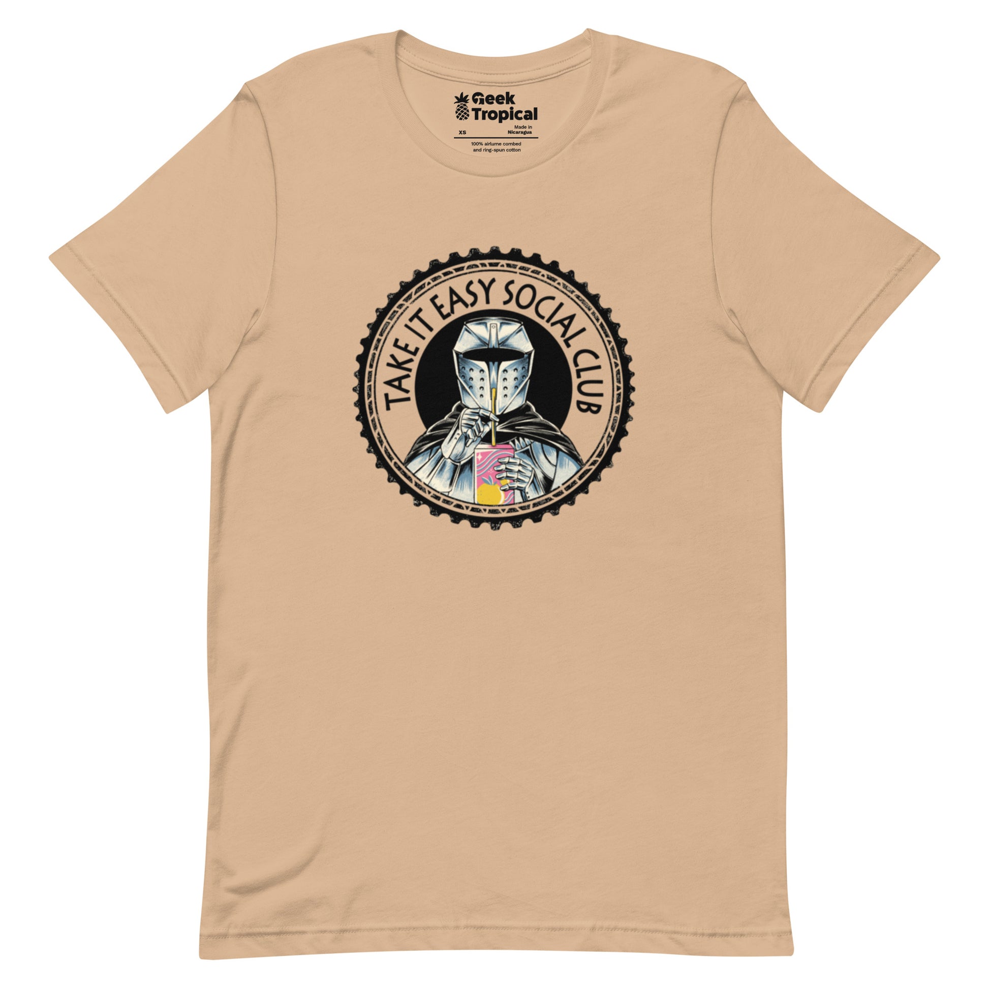 Take It Easy Social Club Knight T-Shirt Geek Nerd board game print Design by Tobe Fonseca dnd & rpg print