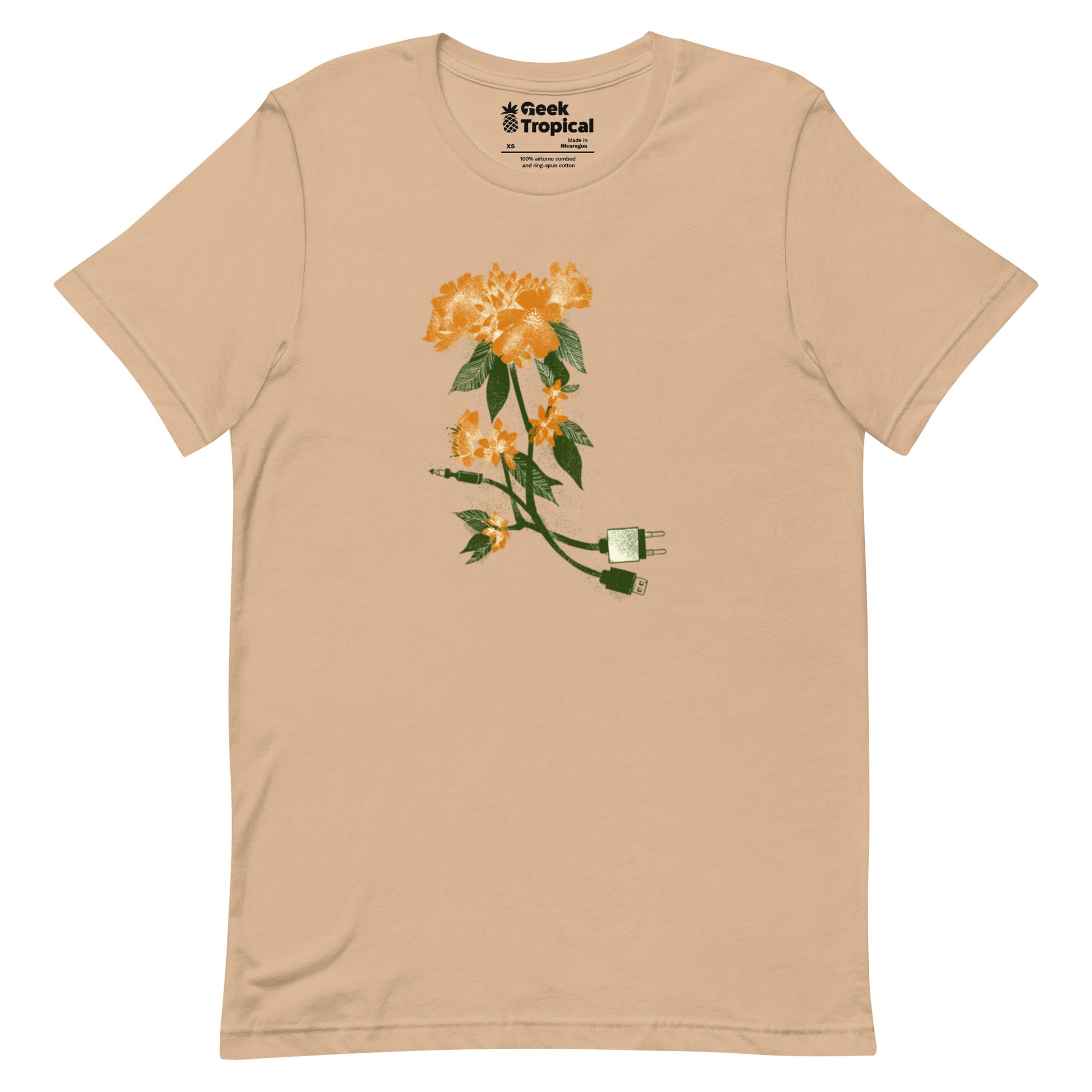 Digital Flower T-Shirt Geek Nerd Botany Print Design by Tobe Fonseca FLOW DESC WRITING