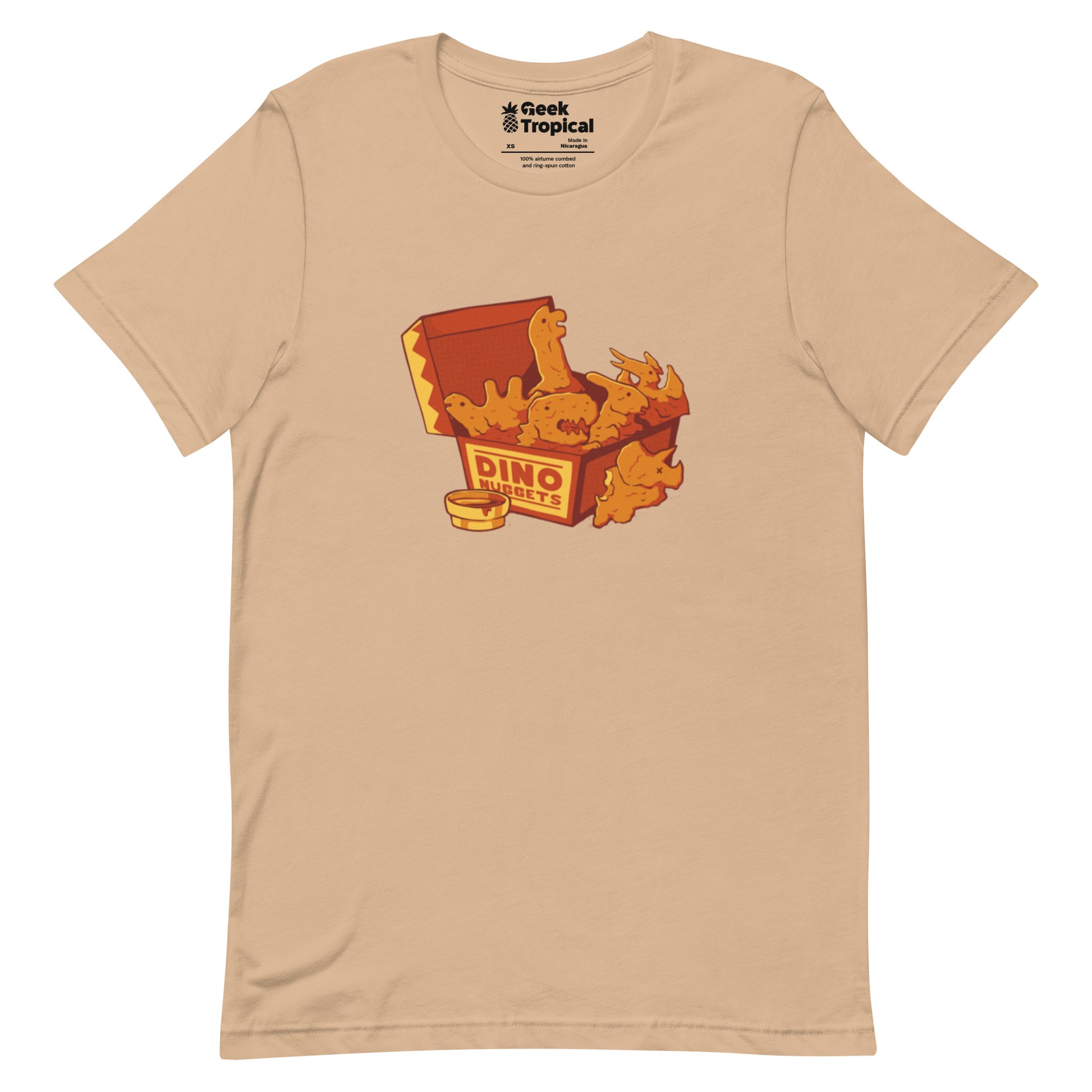 Dino Nuggets T-Shirt Geek Nerd Design by Tobe Fonseca dinosaur print FLOW DESC WRITING