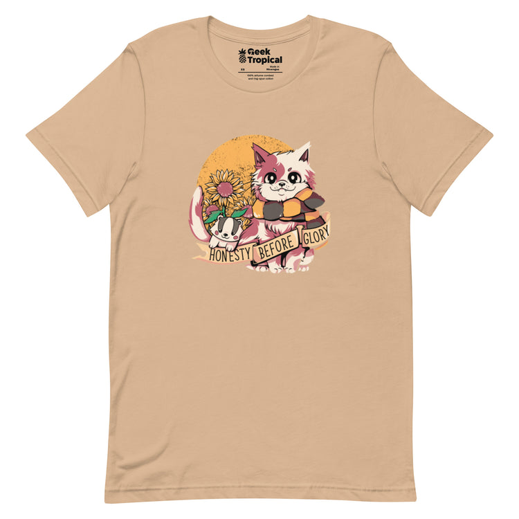 Honesty Before Glory Cat T-Shirt Geek Nerd