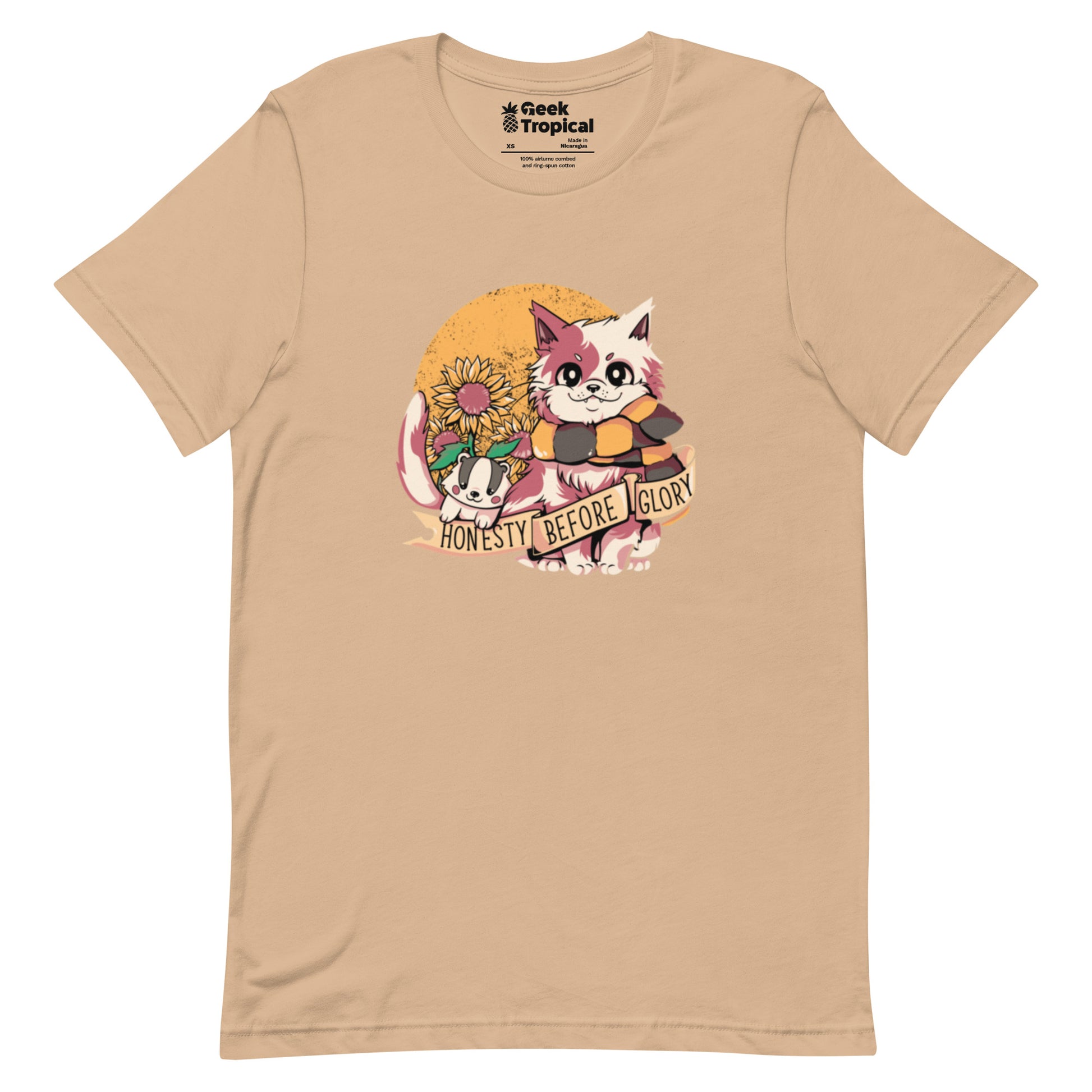 Honesty Before Glory Cat T-Shirt Geek Nerd