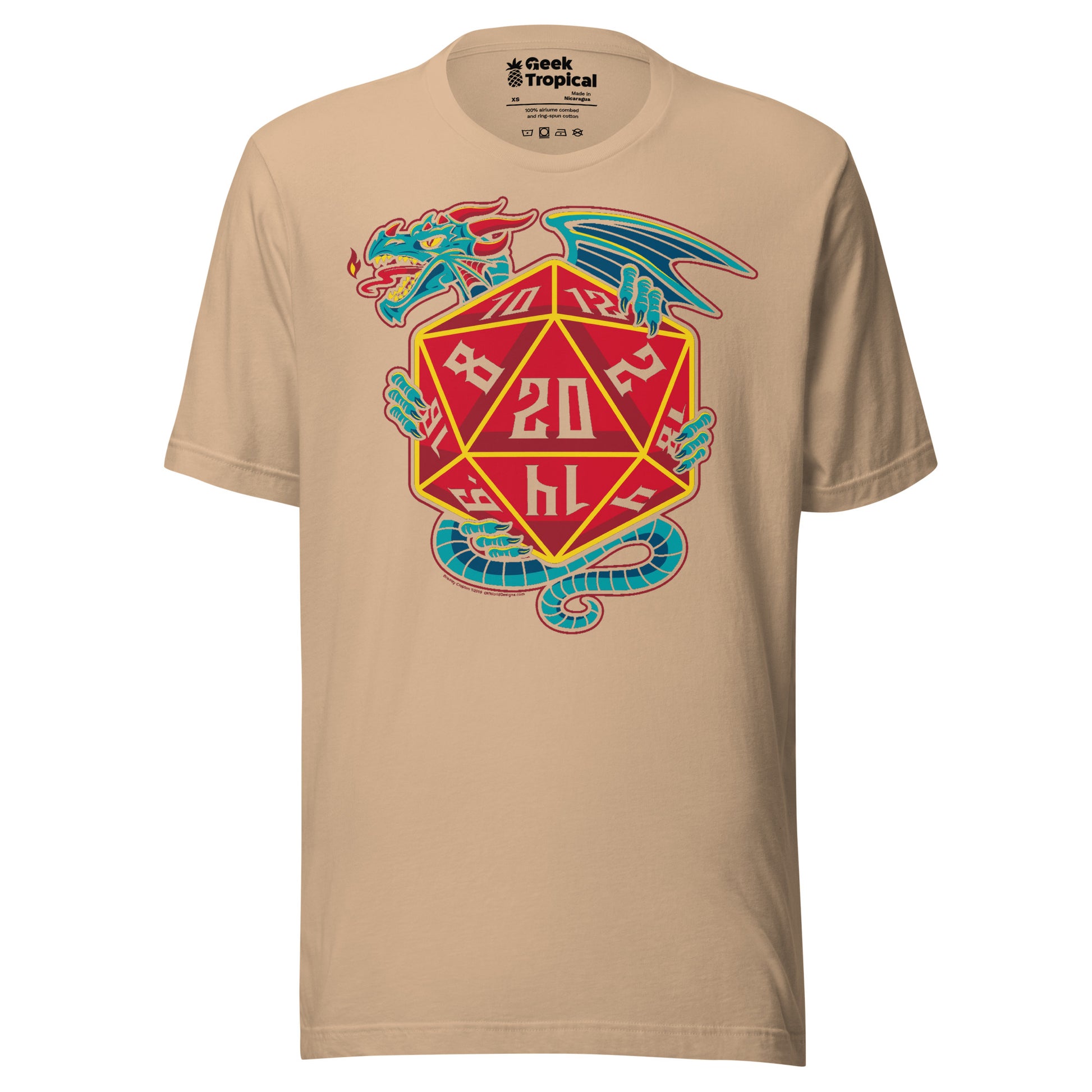 D20 Dice Dragon T-Shirt Geek Nerd Advertise to Meta board game print dnd & rpg print