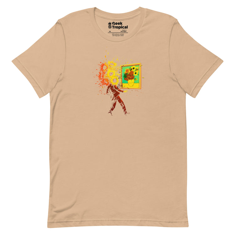 Van Gogh's Sunflowers T-Shirt Geek Nerd Advertise to Meta Botany Print Design by Tobe Fonseca