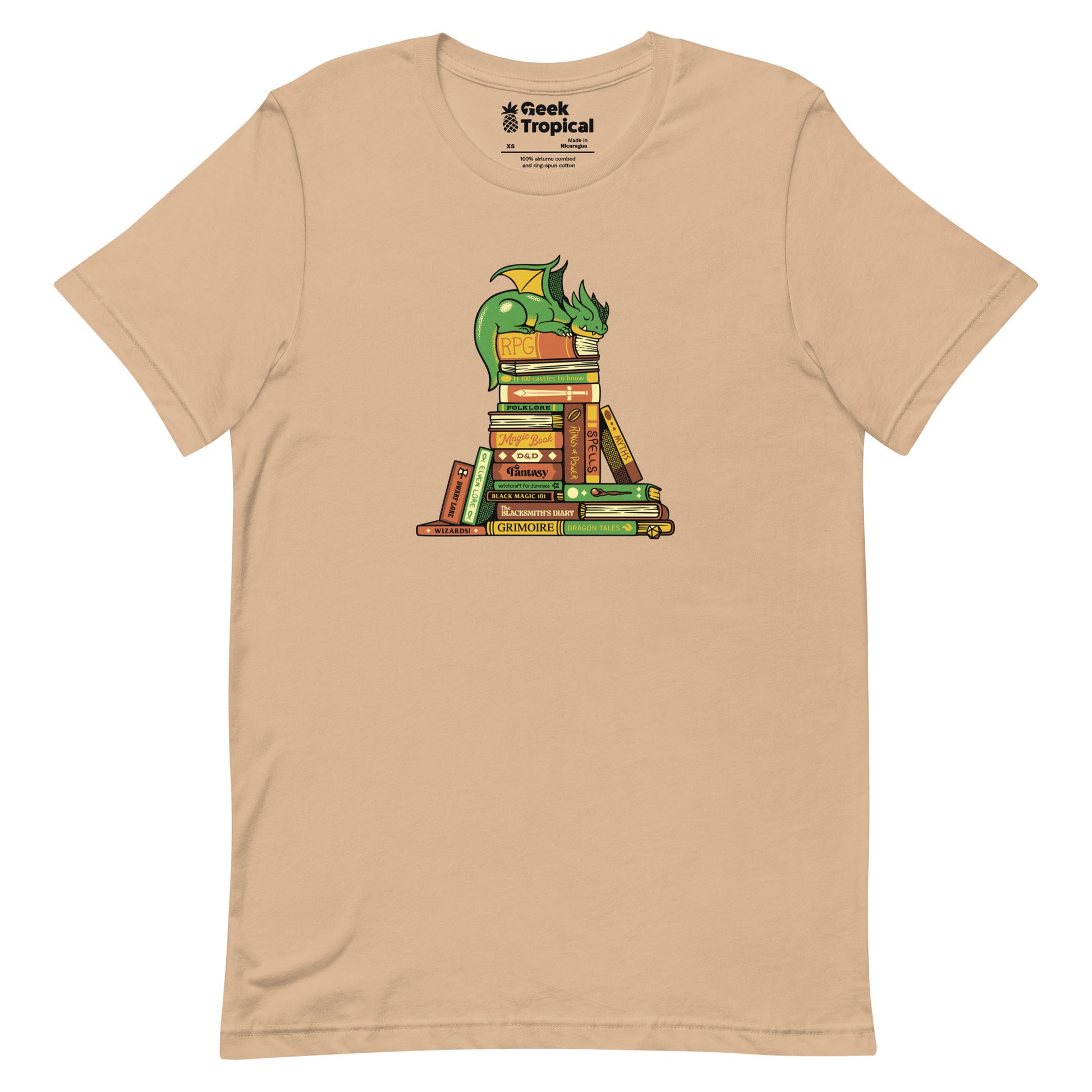 Treasure Hoarder Dragon Dark T-Shirt Geek Nerd Advertise to Meta Book Prints Design by Tobe Fonseca