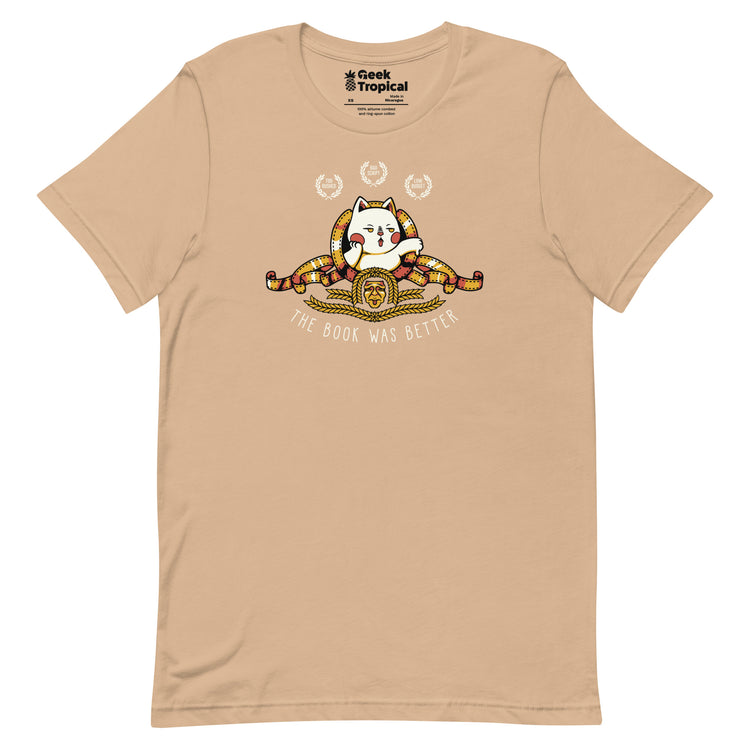The Book Was Better Cat T-Shirt Geek Nerd Advertise to Meta Animal Patterns Book Prints