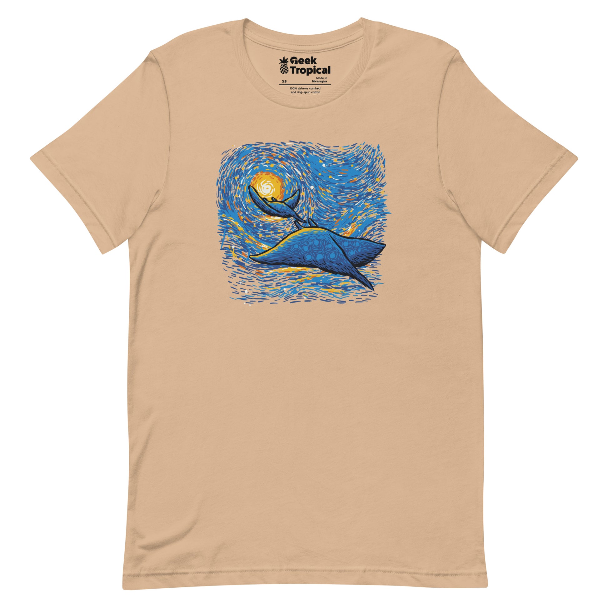 Starry Sky Sea Manta Ray T-Shirt Geek Nerd Advertise to Meta Animal Patterns Design by Tobe Fonseca