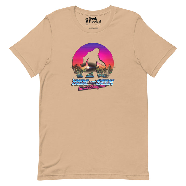 Hide And Seek World Champion Shirt Bigfoot is Real T-Shirt Geek Nerd Advertise to Meta Botany Print Design by Tobe Fonseca
