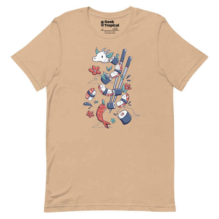 Dragonmaki Funny Sushi T-Shirt Geek Nerd Advertise to Meta Design by Tobe Fonseca Fantasy Prints