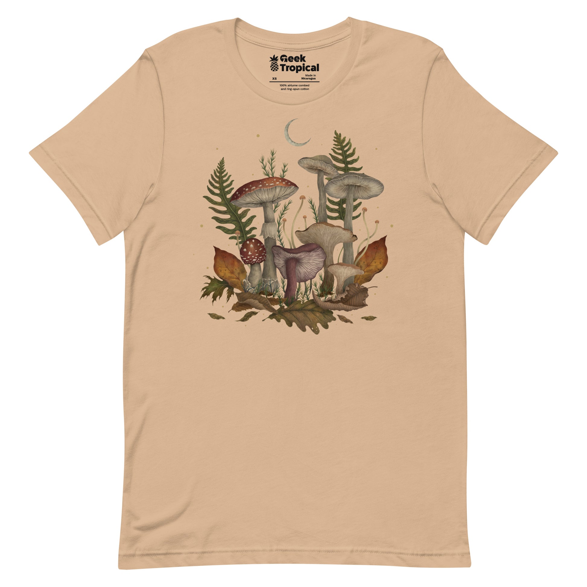 Autumn Mushrooms T-Shirt Geek Nerd Advertise to Meta Botany Print Design by Episodic Drawing