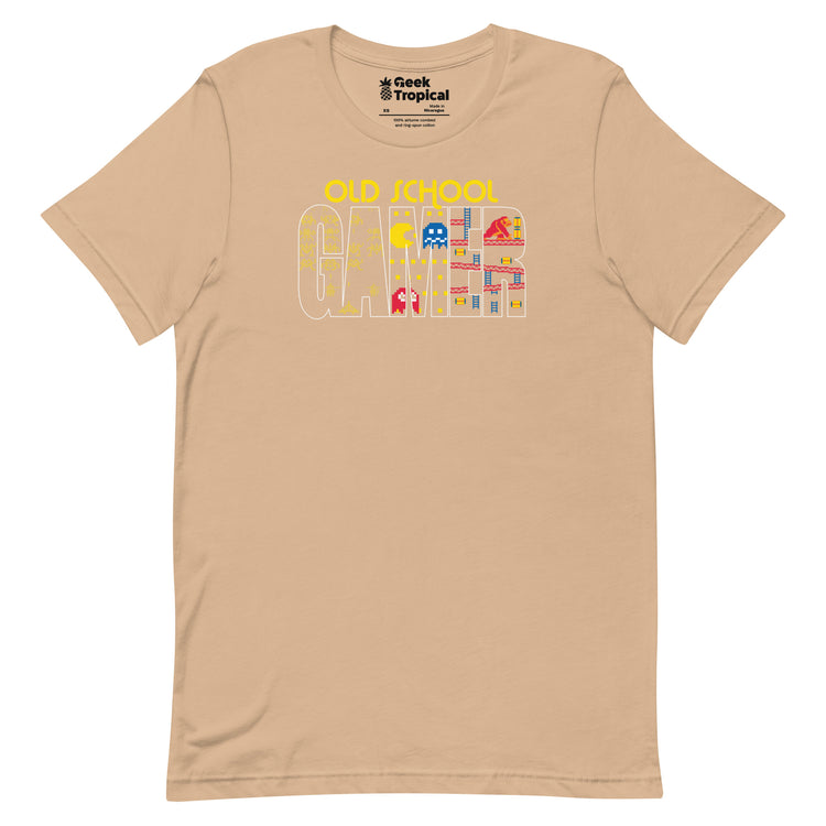 Old School Gamer T-Shirt Geek Nerd Advertise to Meta FLOW DESC WRITING Off World Designs