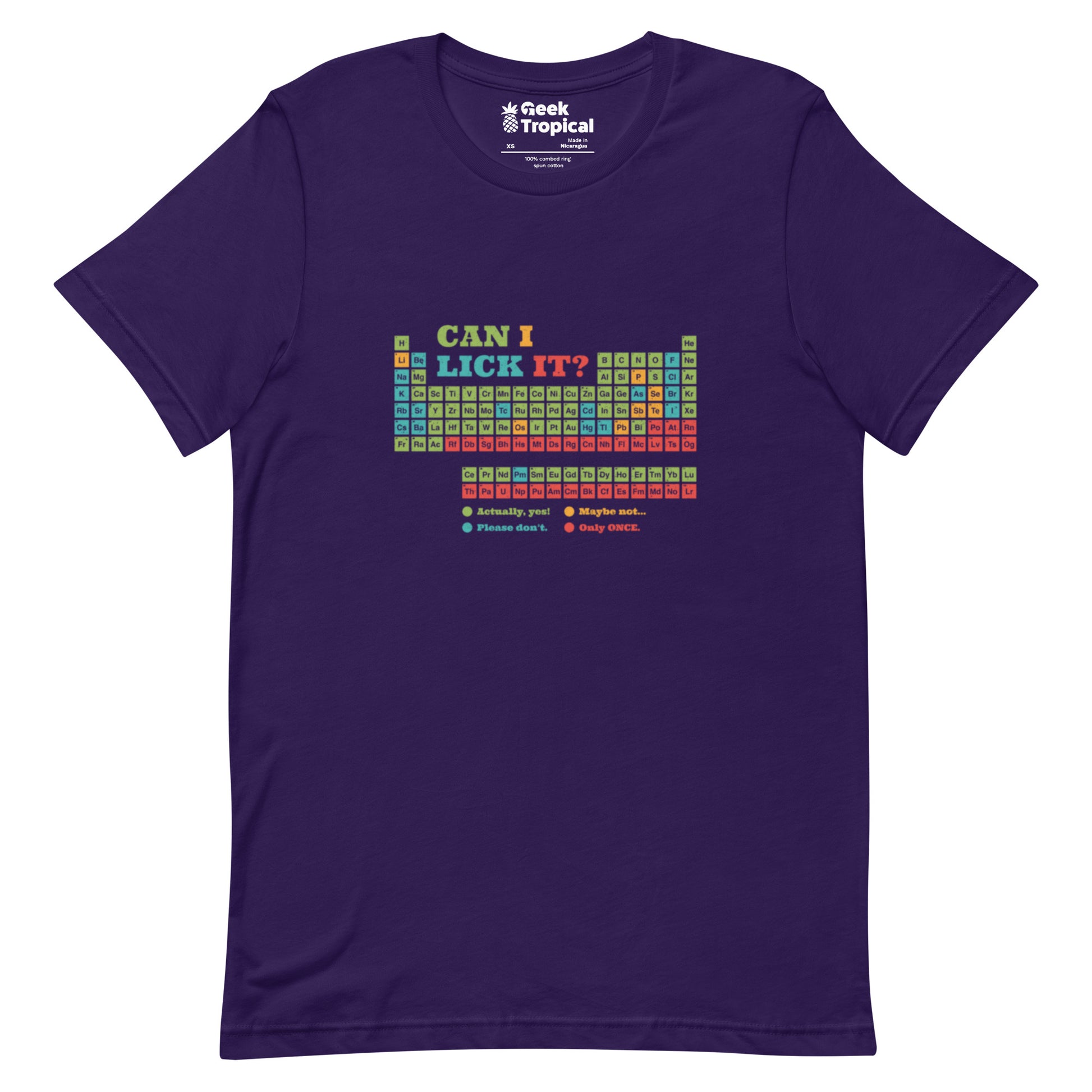Can I Lick It Periodic Table T-Shirt Geek Nerd Design by Tobe Fonseca FLOW DESC WRITING Funny Prints