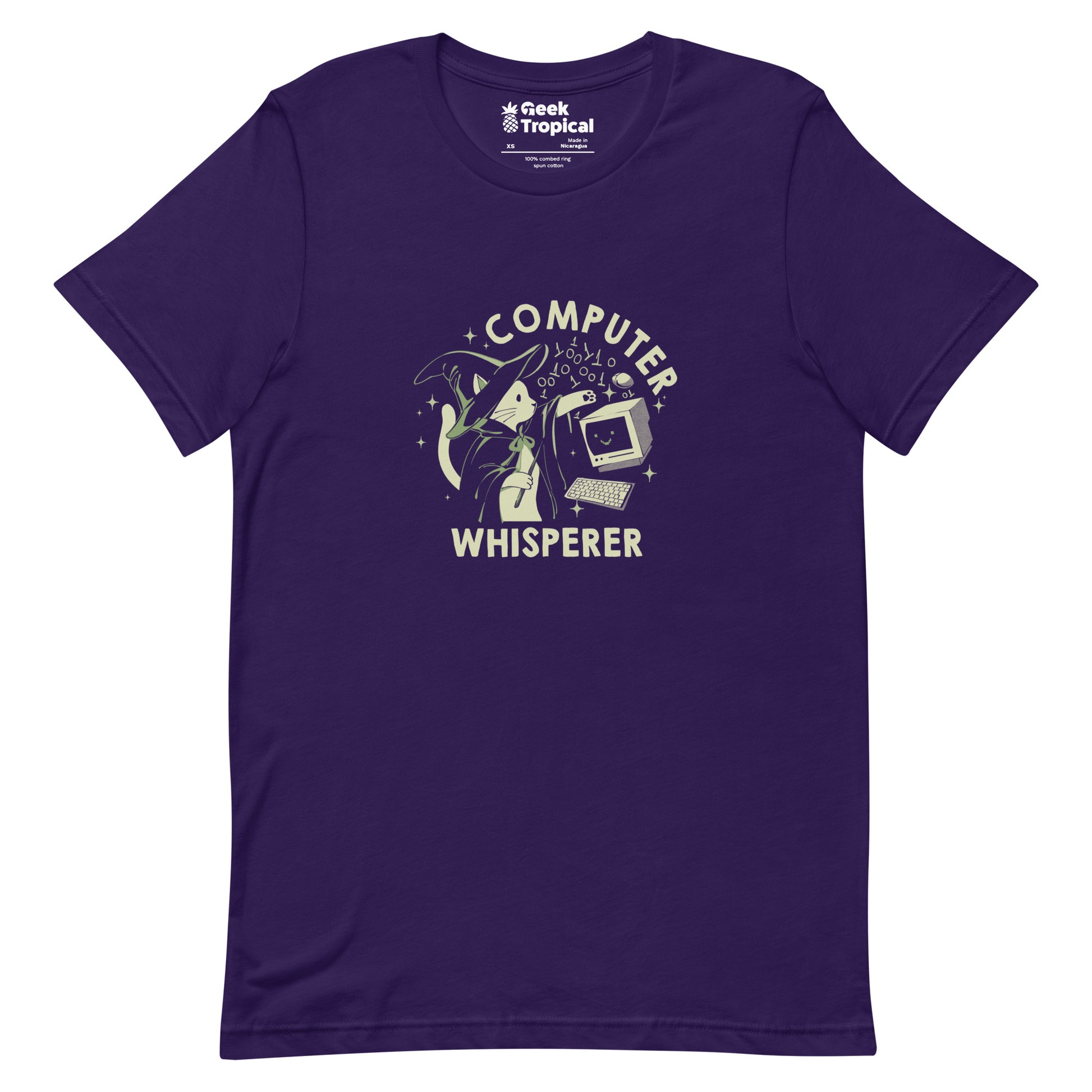 Computer Cat Whisperer T-Shirt Geek Nerd