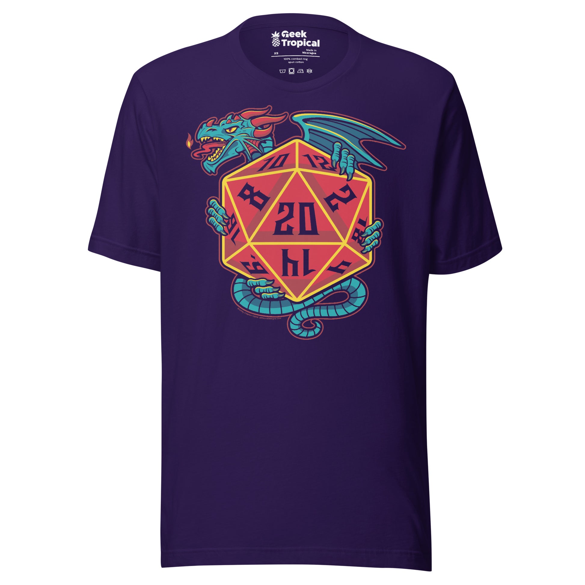 D20 Dice Dragon T-Shirt Geek Nerd Advertise to Meta board game print dnd & rpg print
