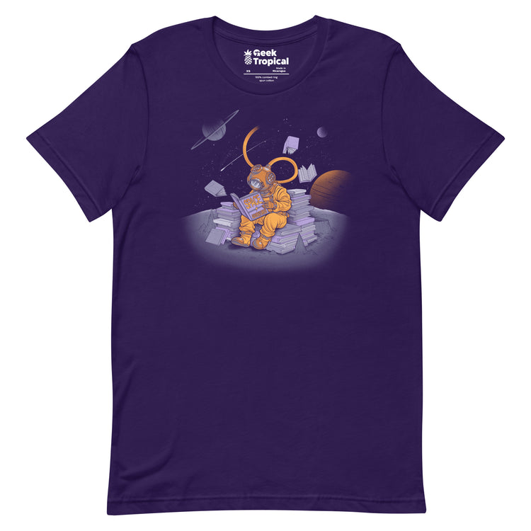 A Reader Lives A Thousand Lives - Diving Dress Space Adventures T-Shirt Geek Nerd Advertise to Meta Book Prints Design by Tobe Fonseca