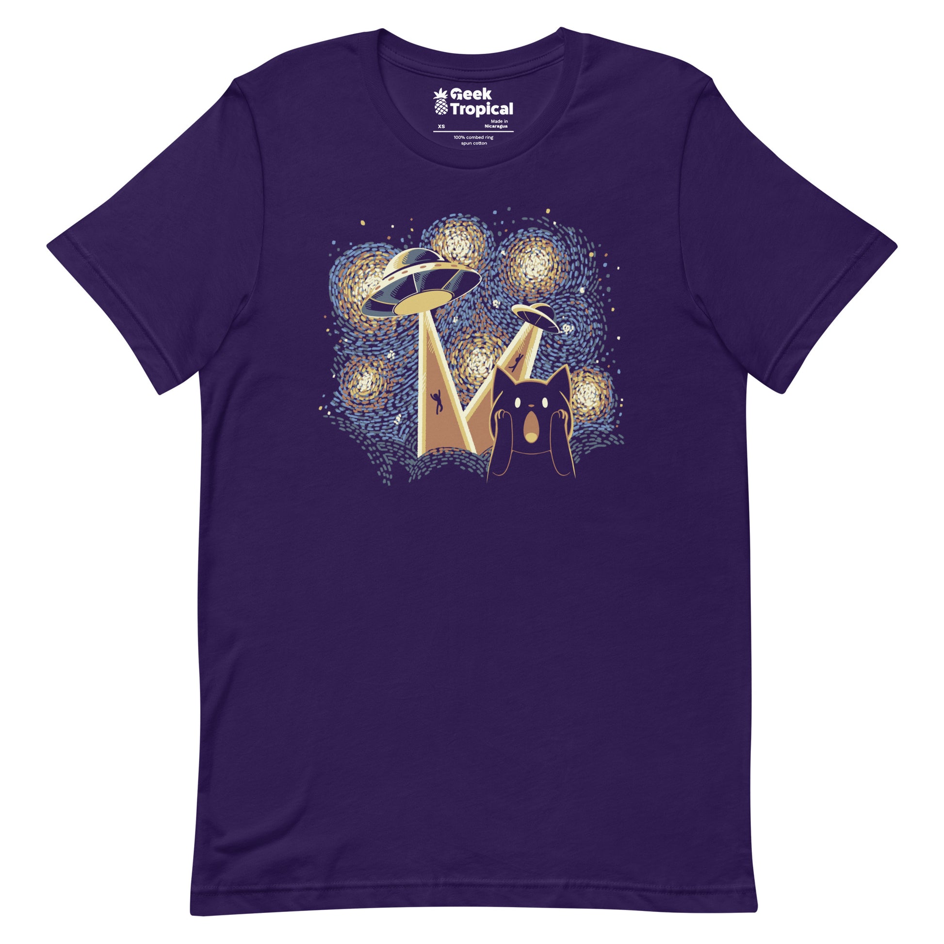 Alien Invasion Cat Scream T-Shirt Geek Nerd Advertise to Meta Animal Patterns Design by Tobe Fonseca