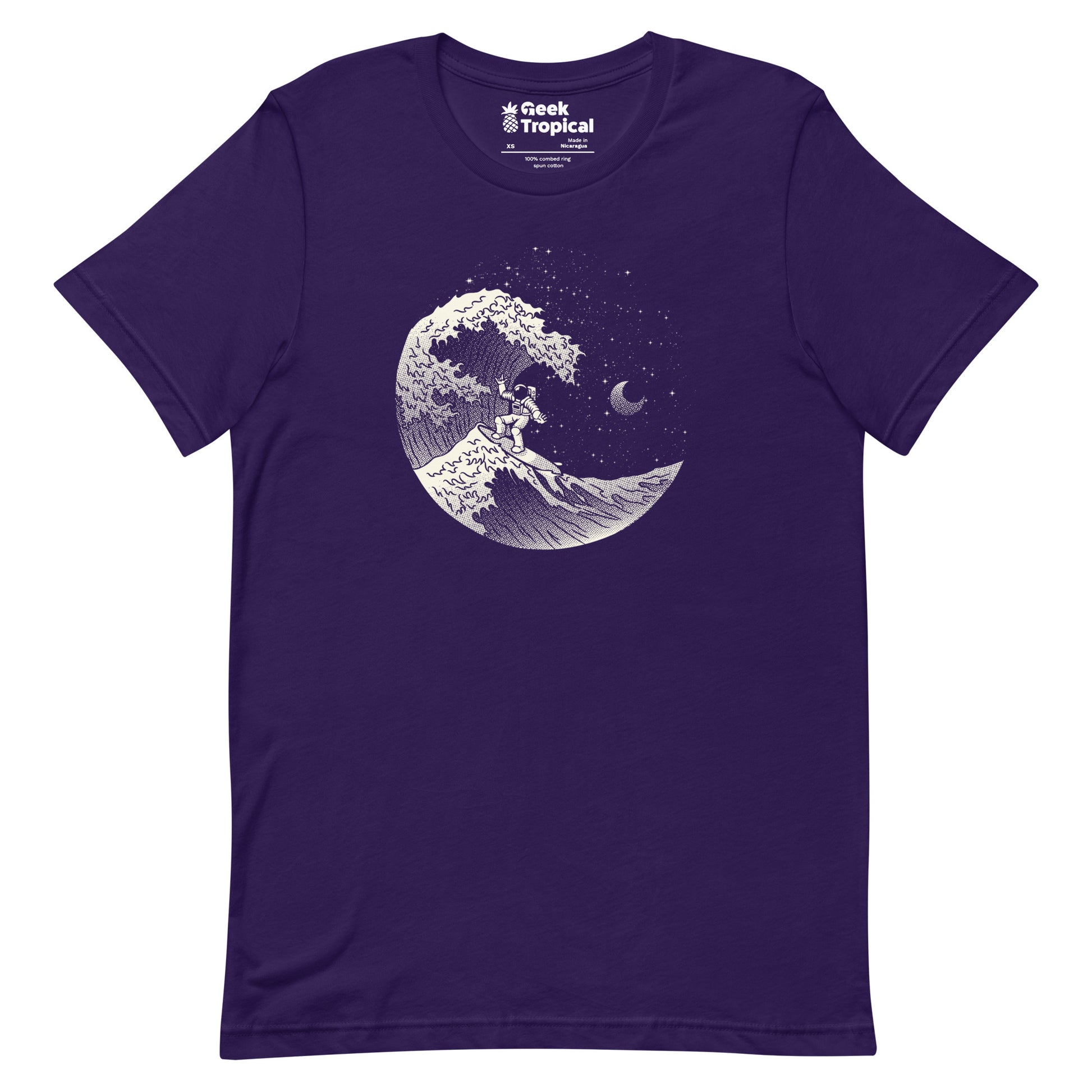 Astronaut Surfing Kanagawa Wave T-Shirt Geek Nerd Advertise to Meta Design by Tobe Fonseca Fantasy Prints