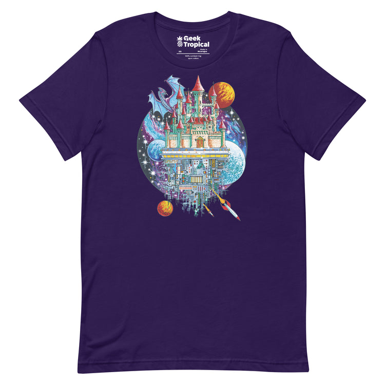 Castle Space City T-Shirt Geek Nerd Advertise to Meta Fantasy Prints FLOW DESC WRITING