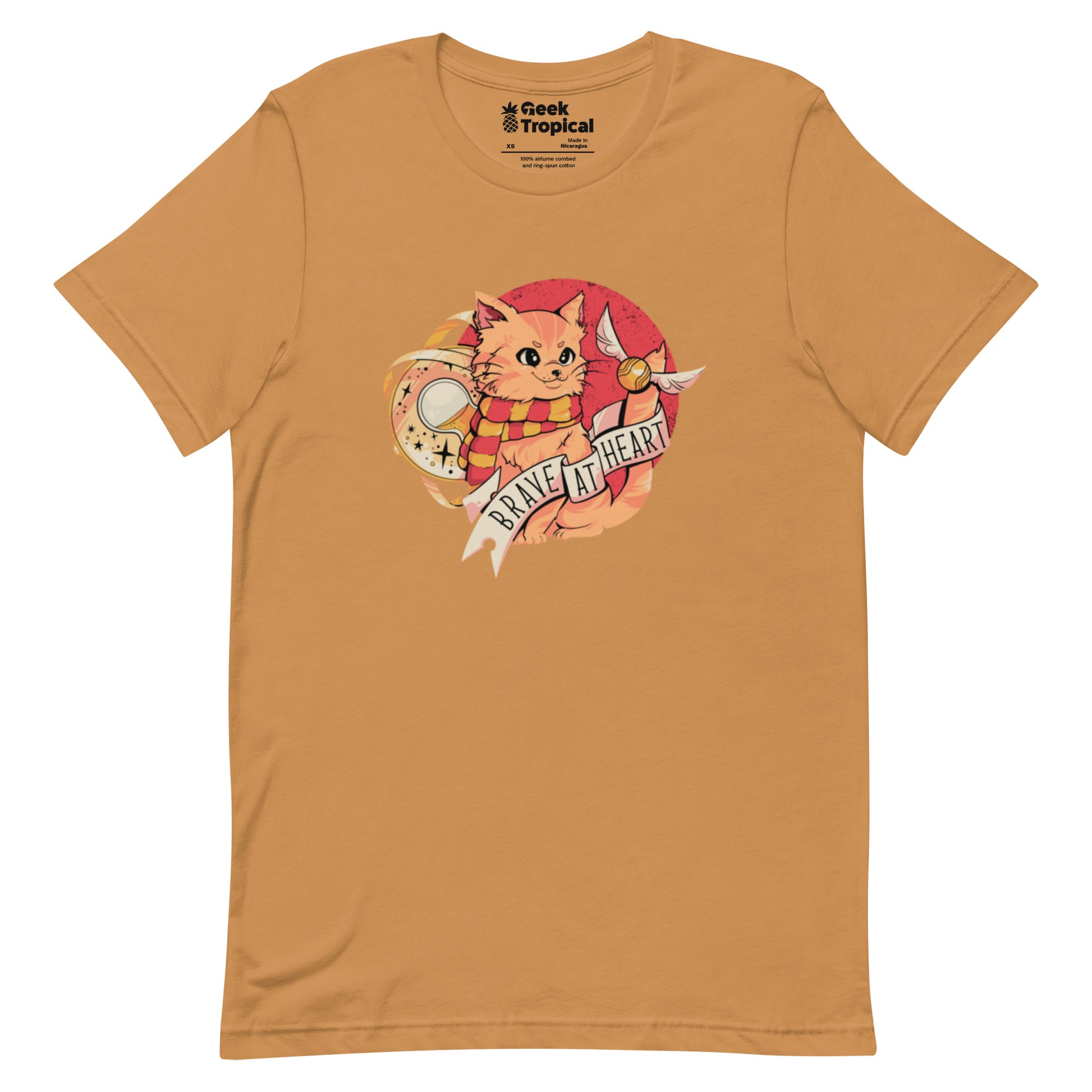 Brave at Heart Cat T-Shirt Geek Nerd Animal Patterns Design by Tobe Fonseca FLOW DESC WRITING