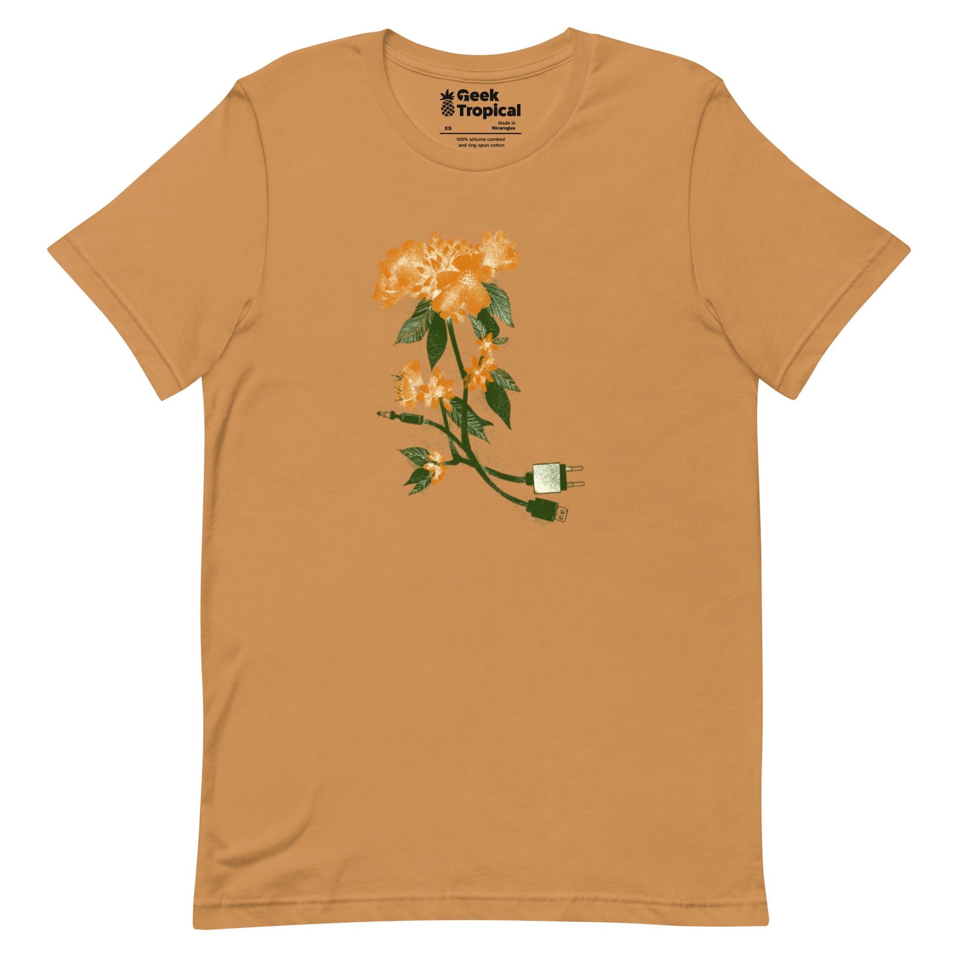 Digital Flower T-Shirt Geek Nerd Botany Print Design by Tobe Fonseca FLOW DESC WRITING