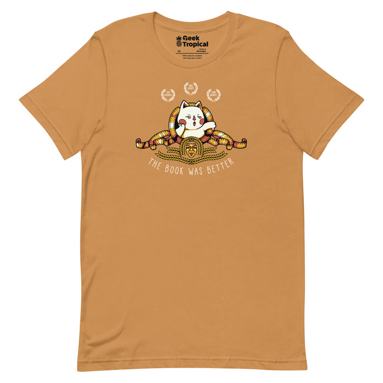 The Book Was Better Cat T-Shirt Geek Nerd Advertise to Meta Animal Patterns Book Prints