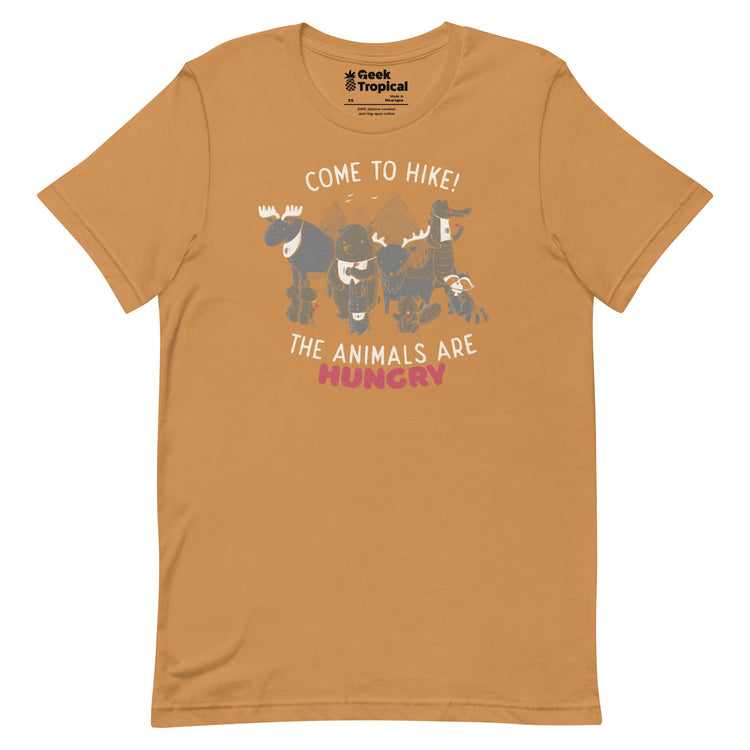 Come to Hike! The Animals Are Hungry T-Shirt Geek Nerd Advertise to Meta Design by Tobe Fonseca FLOW DESC WRITING
