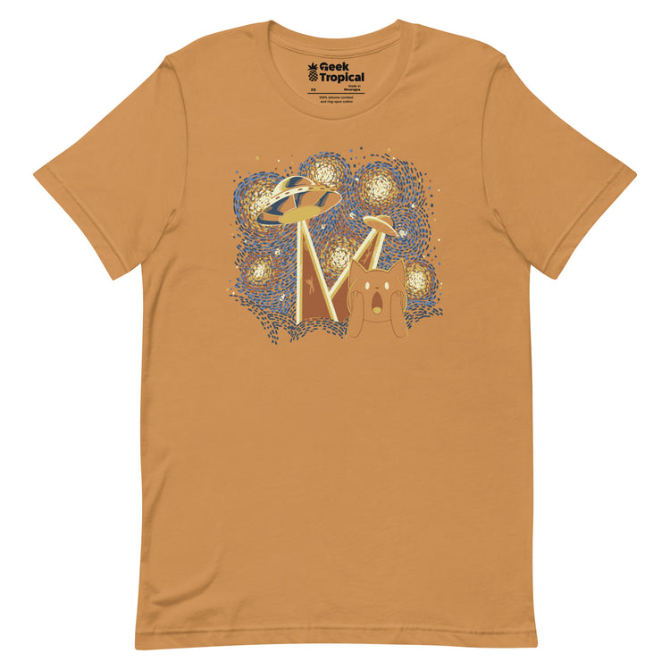 Alien Invasion Cat Scream T-Shirt Geek Nerd Advertise to Meta Animal Patterns Design by Tobe Fonseca